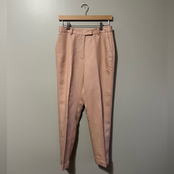 Frank And Oak High Waist Ankle Linen Blend Pant Cuffs - Picture 3 of 10